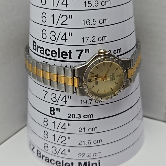 Vintage Manhattan By Croton Watch Diamond Gold Silver Two Tone 24mm New Battery - Picture 6 of 9